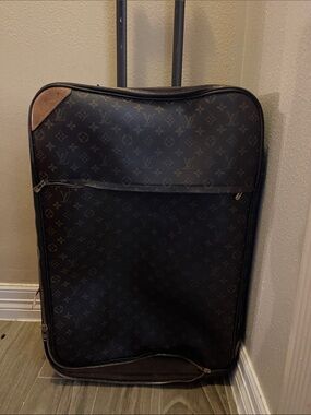 Louis Vuitton Monogram Rolling Suitcase in Dark Brown and Tan